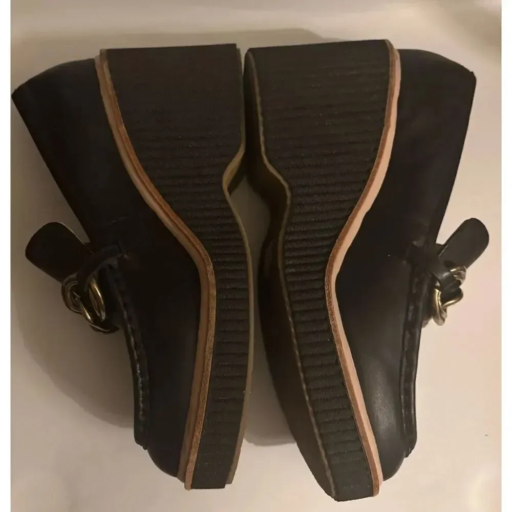 DOLCE VITA Leather Brenan Wedges in Black Size 9.5